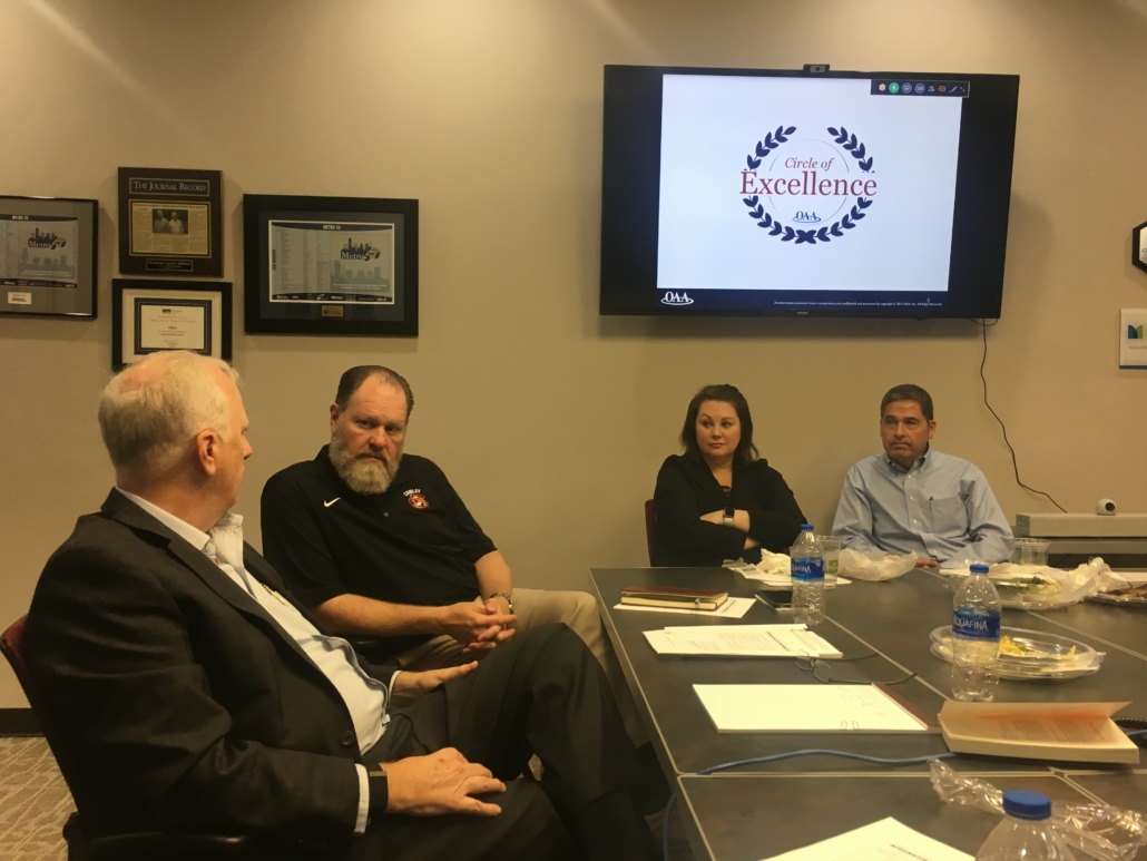 team meeting around a table