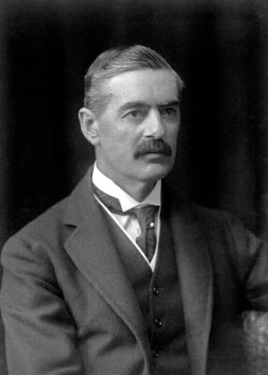 Neville Chamberlain was the British Prime Minister when Great Britain declared war on Germany in 1939. For eight months after the war declaration there was hardly any fighting. That period of time became known as the Phony War. 