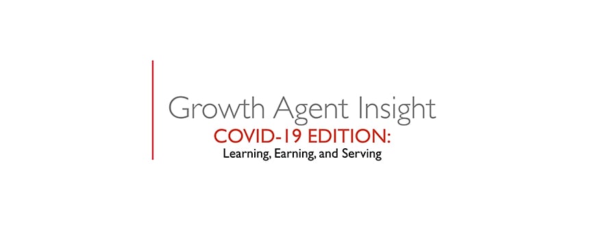 text on a white background: growth agent insight, covid-19 edition